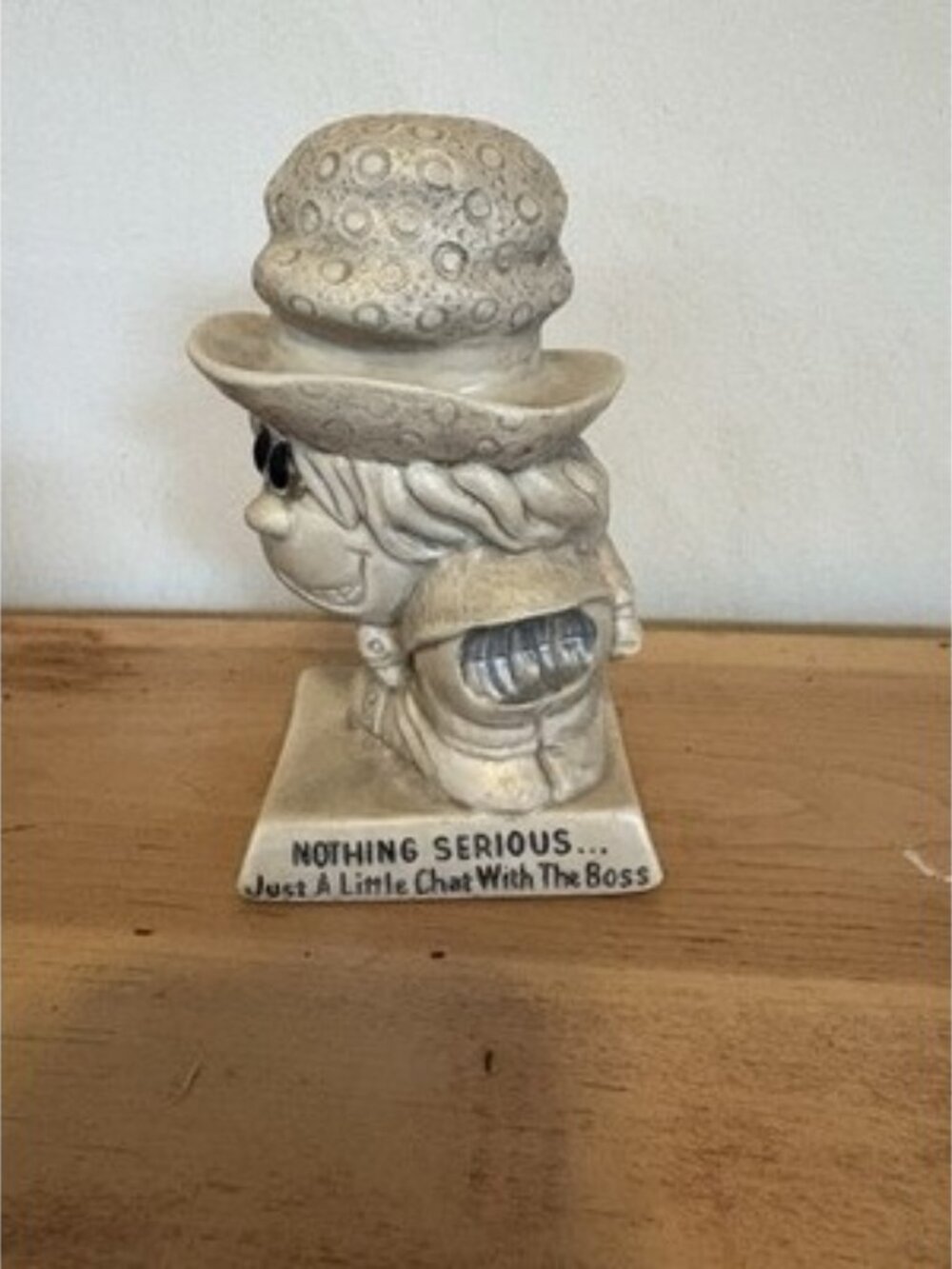 VTG Russ Berrie Wallace Berrie Resin "Chat with Boss" Humor Desk figurine 1970